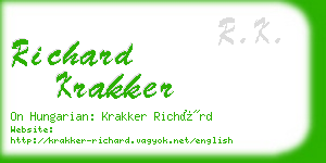 richard krakker business card